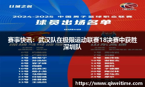 赛事快讯：武汉队在极限运动联赛18决赛中获胜深圳队